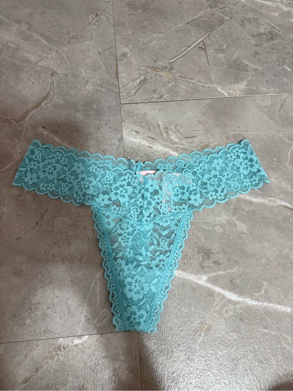Victoria's Secret Teal Lace Thong Panty